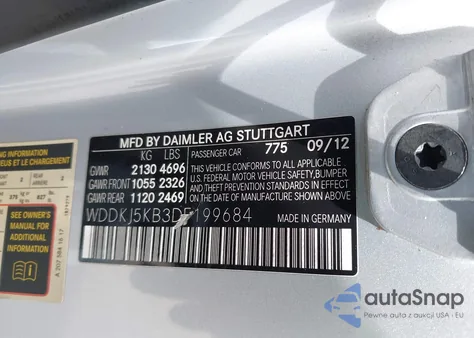 2013 Mercedes-Benz E 350 из США, поврежденный, VIN WDDKJ5KB3DF199684